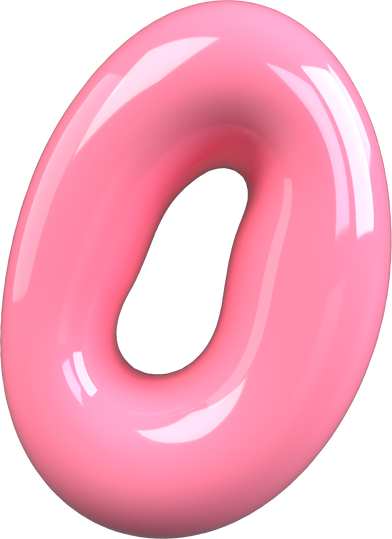 Pink 3D Bubble Gum Number 0